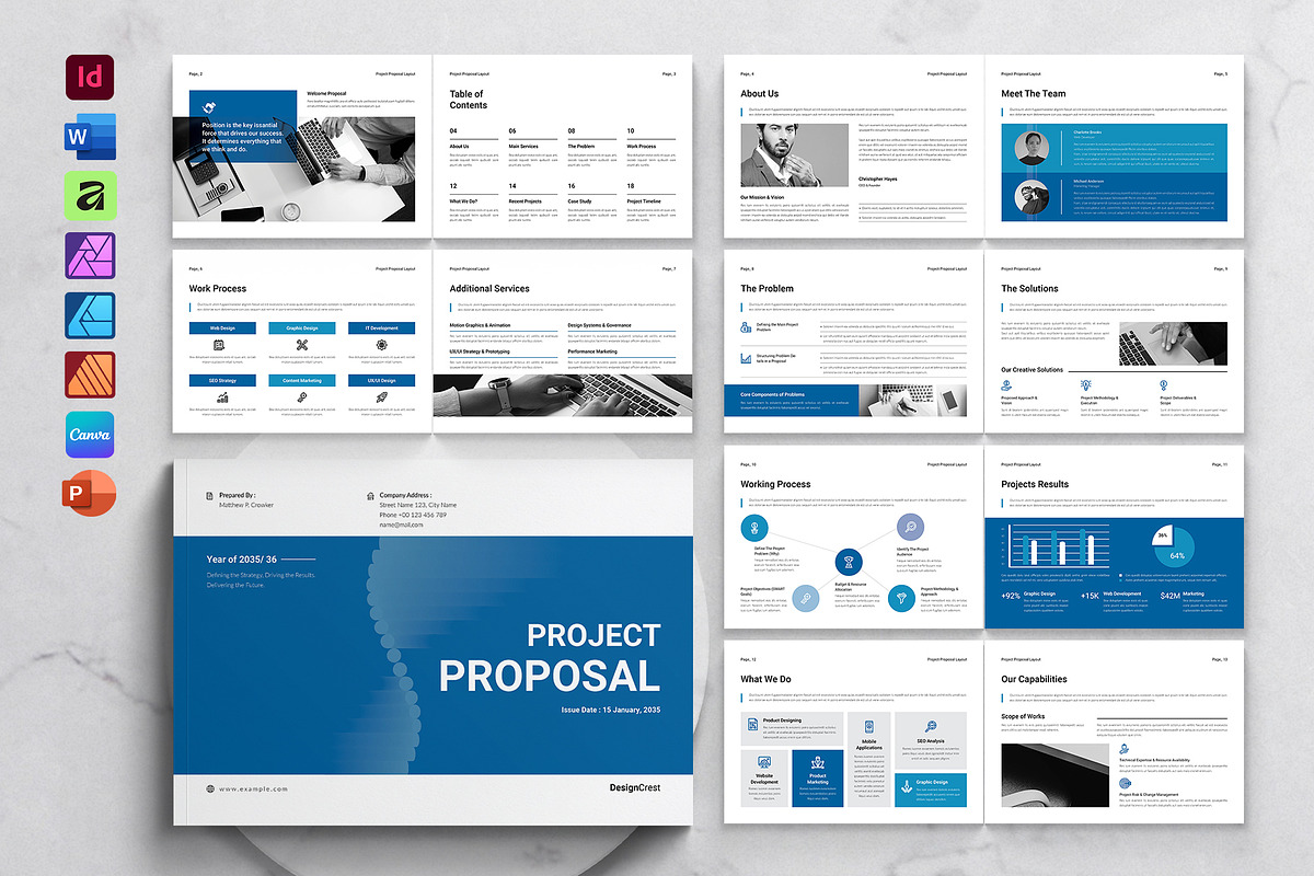 Project Proposal Template Landscape, a Brochure Template by DesignCrest (Photo 1 of 13)