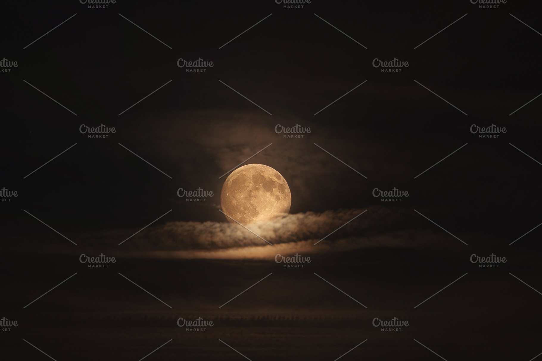 Full moon emerging from thin cloud, a Nature Photo by Elena Vagengeim