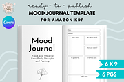 Mood Journal Template KDP Canva, a Magazine Template by Self Publishing Magic (Thumbnail 1 of 2)