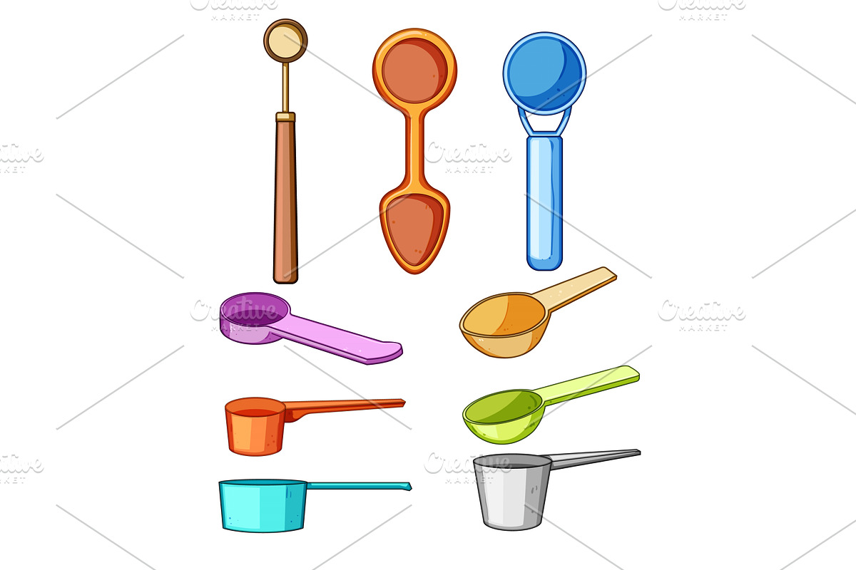 Kitchen measuring scoops and spoons, an Object Illustration by pikepicture
