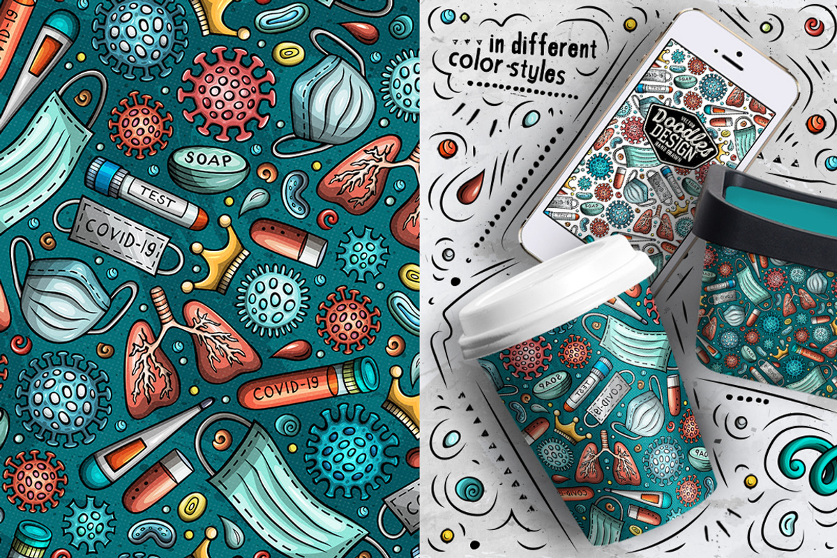 7 Epidemic Seamless Patterns, a Pattern Graphic by BALABOLKA (Photo 5 of 8)