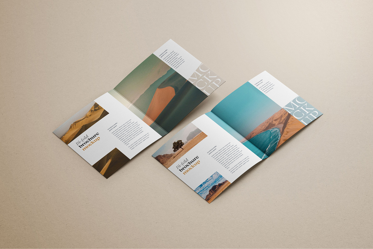 Bifold Square Brochure Mockup Set, a Print Template by mockupatelier (Photo 9 of 13)