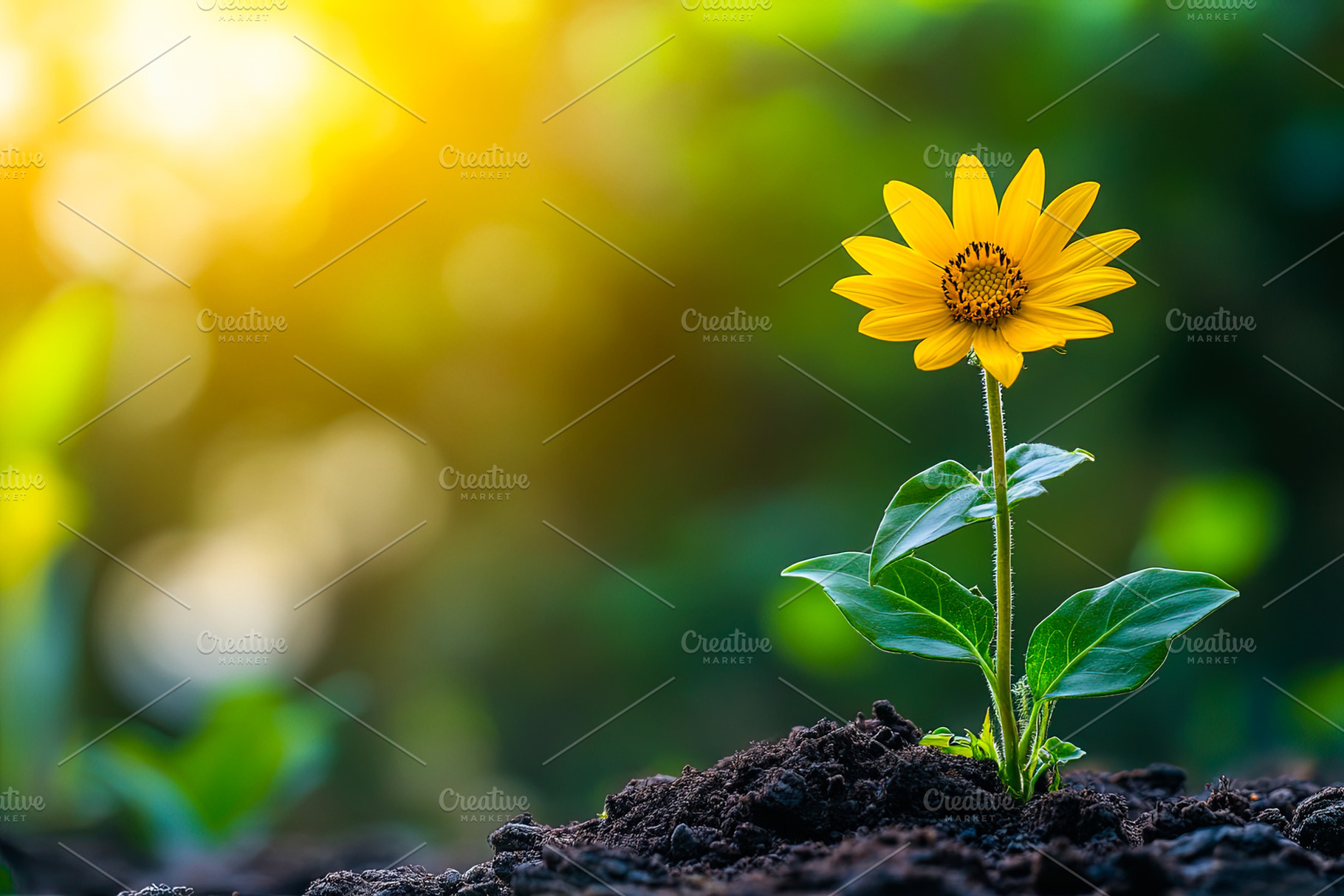 Yellow Flower Blooming in Soil, a Nature Photo by Ales Munt