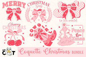 Pink Girly Xmas Sublimation Clipart