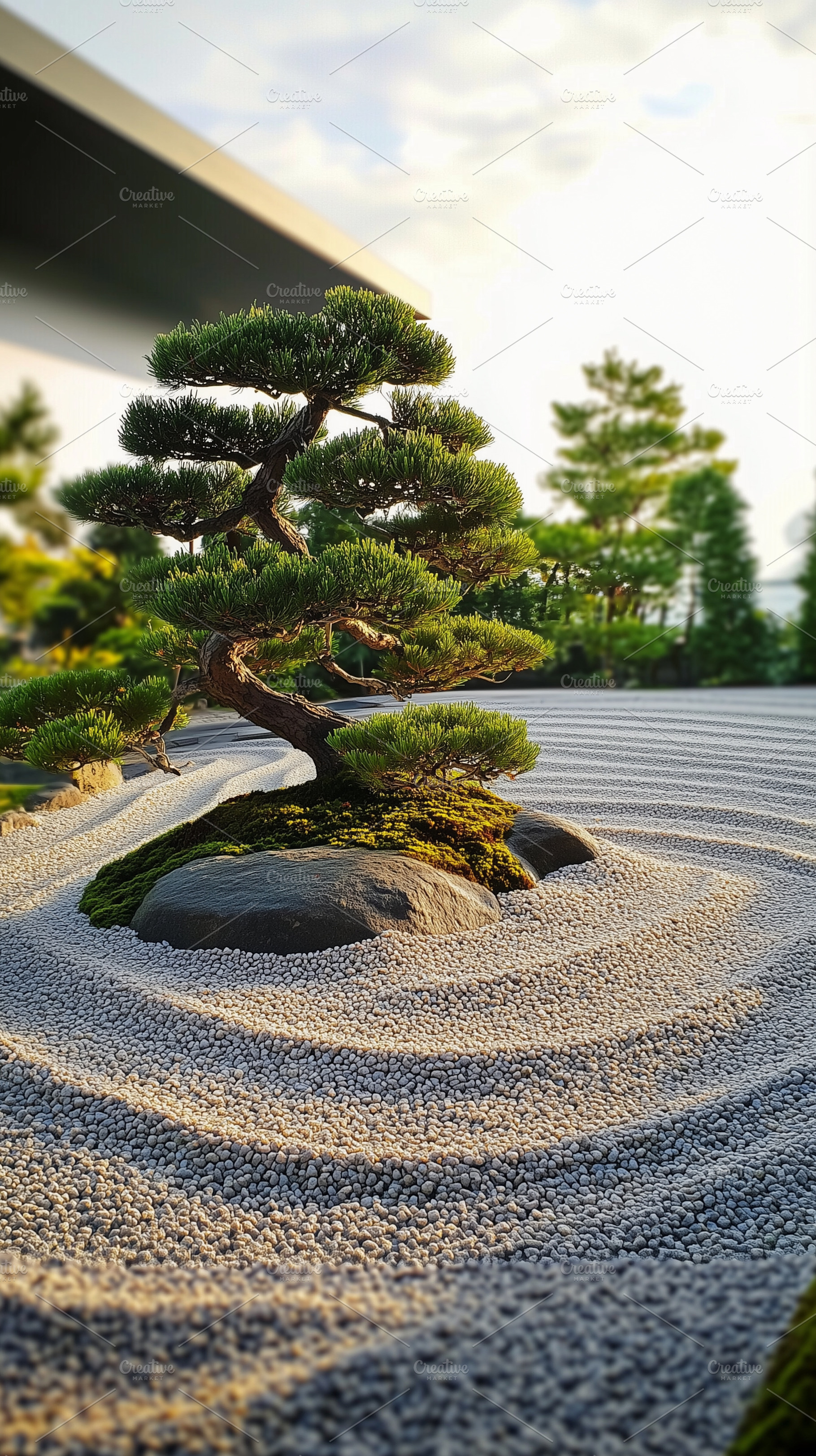 Tranquil modern Japanese Zen garden, an Architecture Photo by MistyDay