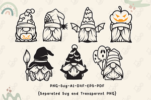 Halloween Pumpkin Gnome SVG, Autumn