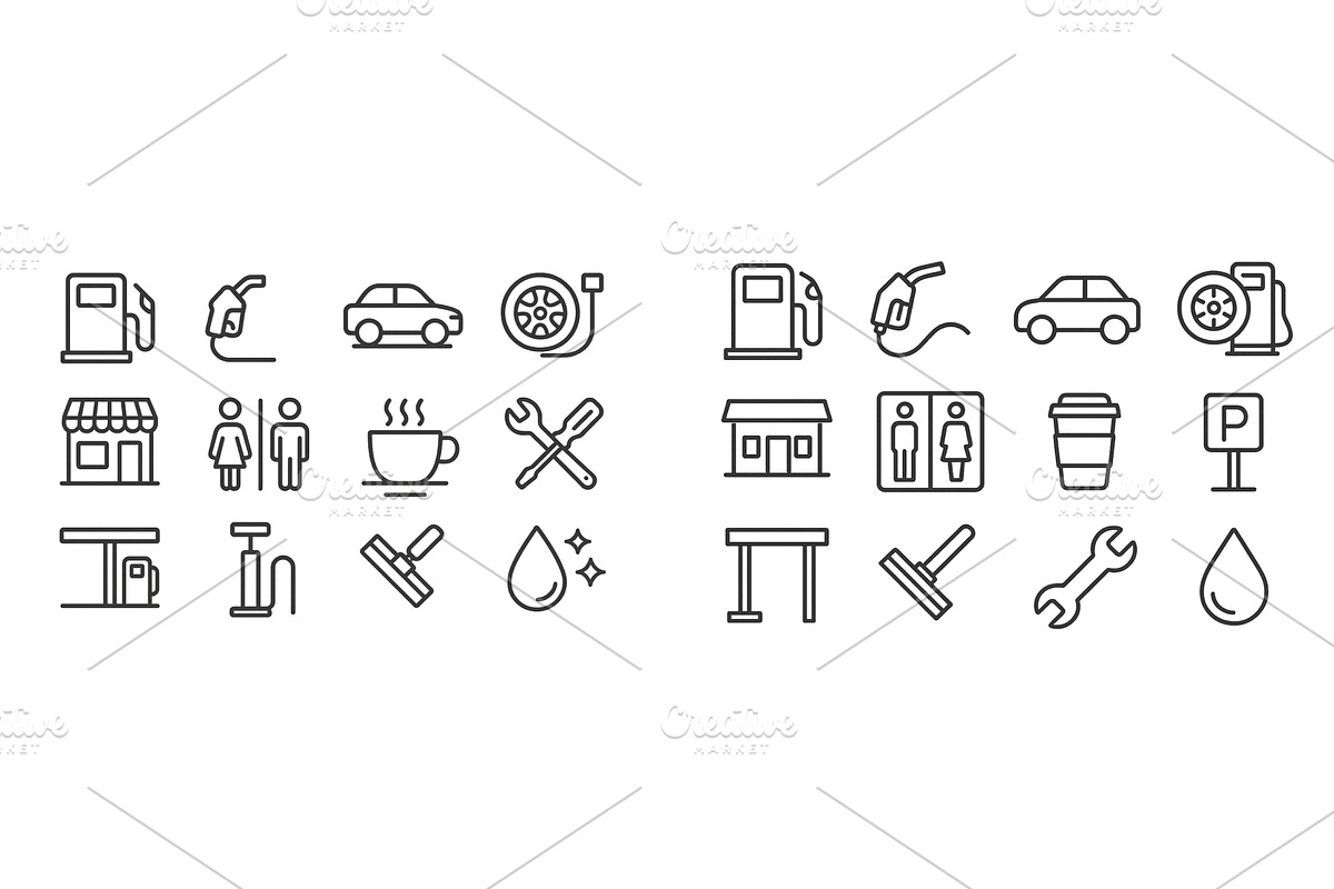 Various icons representing a gas, a Person Illustration by ZinetroN