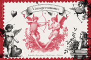 Vintage romance- Valentine's day, a Seasonal Illustration by Pamyatka Shop (Thumbnail 1 of 18)