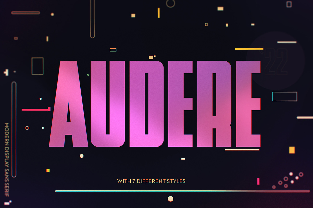 AUDERE | Bold Display Font, a Sans Serif Font by Ryn Pojas (Photo 1 of 7)