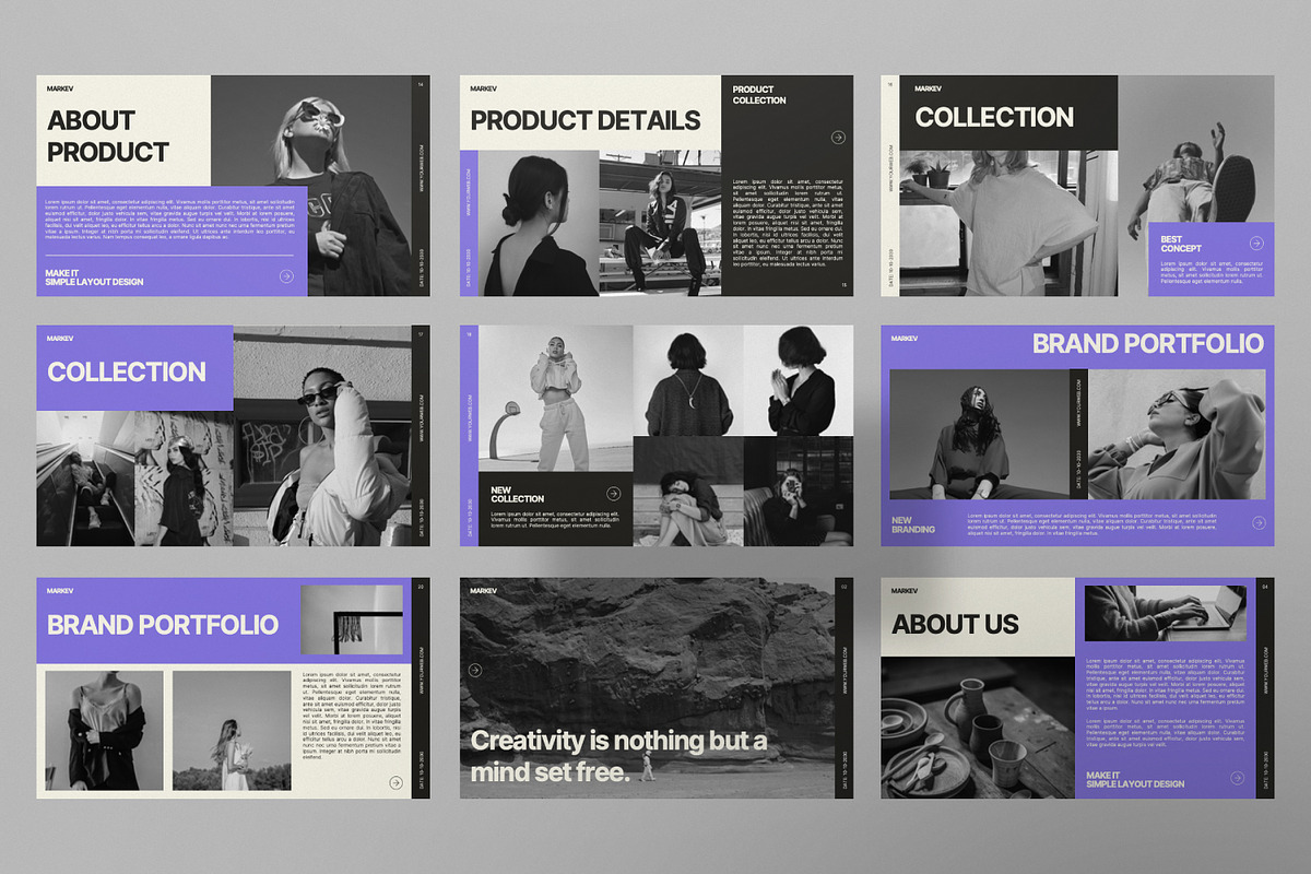Markev Minimal Brand Google Slide, a Presentation Template by Portocraft (Photo 6 of 7)
