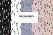 Pink carnation pattern set., a Pattern Graphic by OlyaGutArt (Thumbnail 5 of 7)