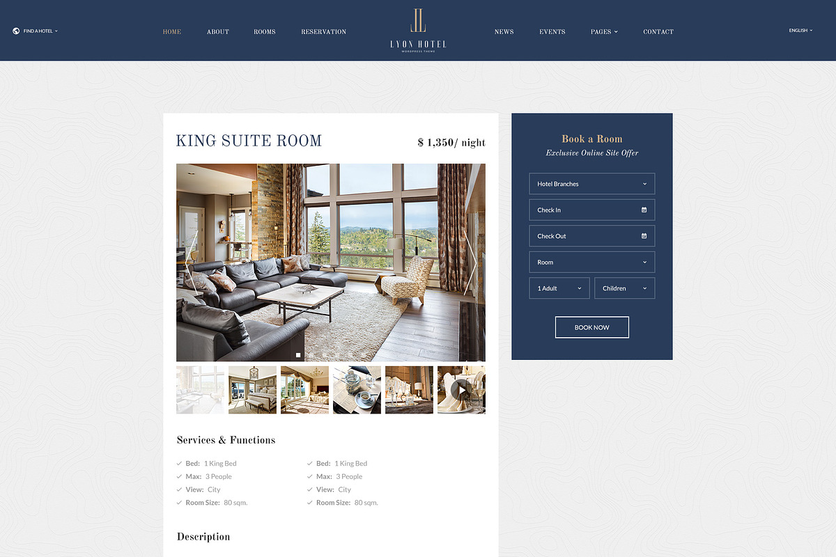 Lyon - Booking Hotel PSD Template, a Websites & App Template by Knighthemes (Photo 5 of 5)