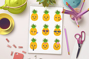 Cute Pineapples Clipart, a Food Illustration by The Digital Download Shop (Thumbnail 2 of 3)