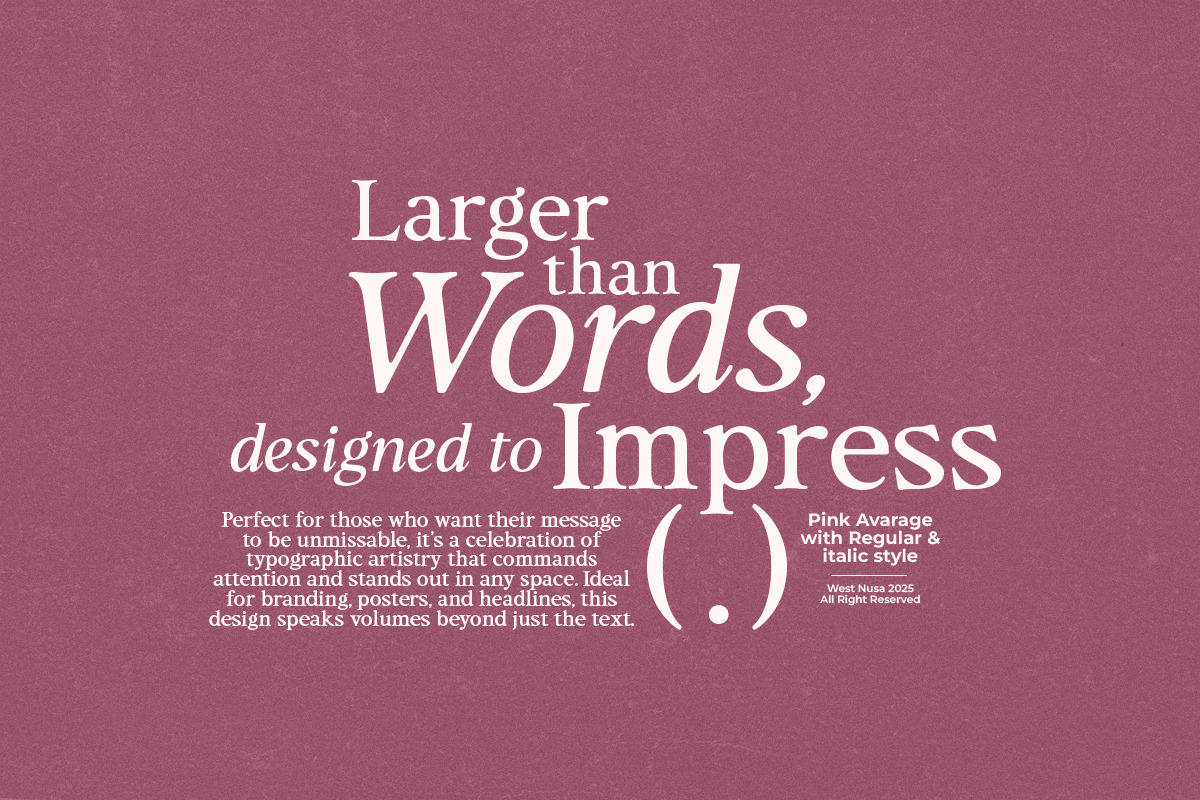 Pink Average - Trendy Modern Serif, a Serif Font by Sarid Ezra (Photo 6 of 9)