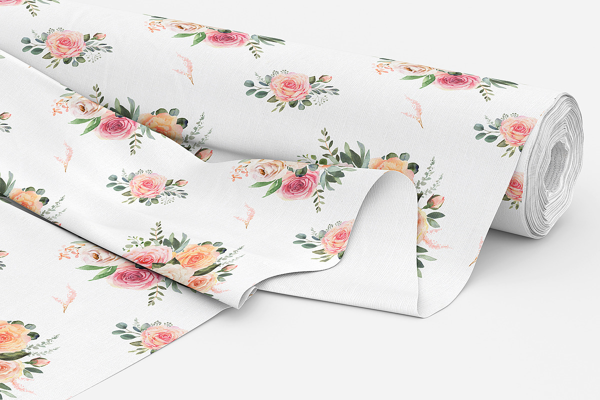 Watercolor patterns with roses, a Pattern Graphic by AnnelyBlooms (Photo 5 of 7)