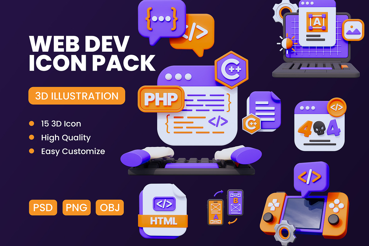 Web Development 3D Icon #1, an Object 3D Model by deviapuspitasari2 (Photo 1 of 2)
