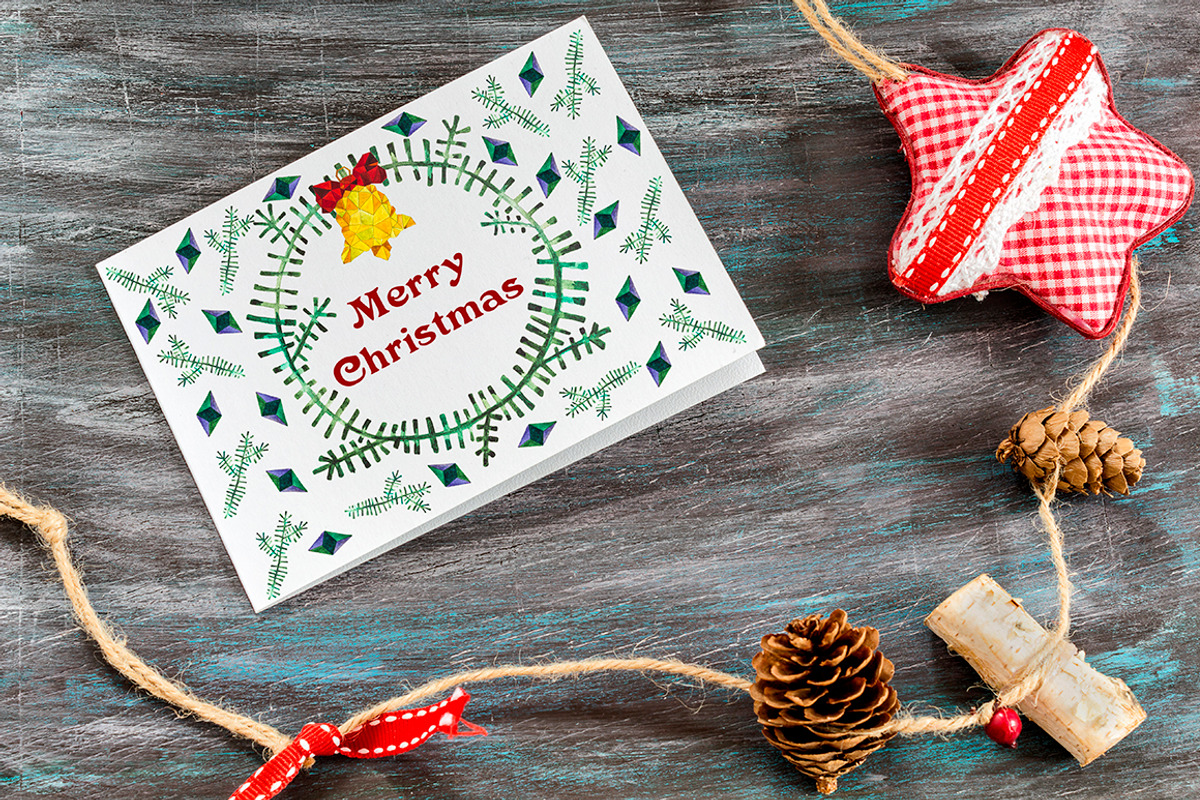 Watercolor Geometric Christmas Set, a Decorative Illustration by LidiaP (Photo 4 of 4)