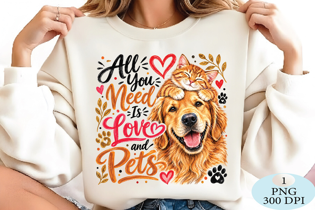 All You Need Is Love and Pets PNG, a Seasonal Illustration by Daily.Designs (Photo 2 of 5)