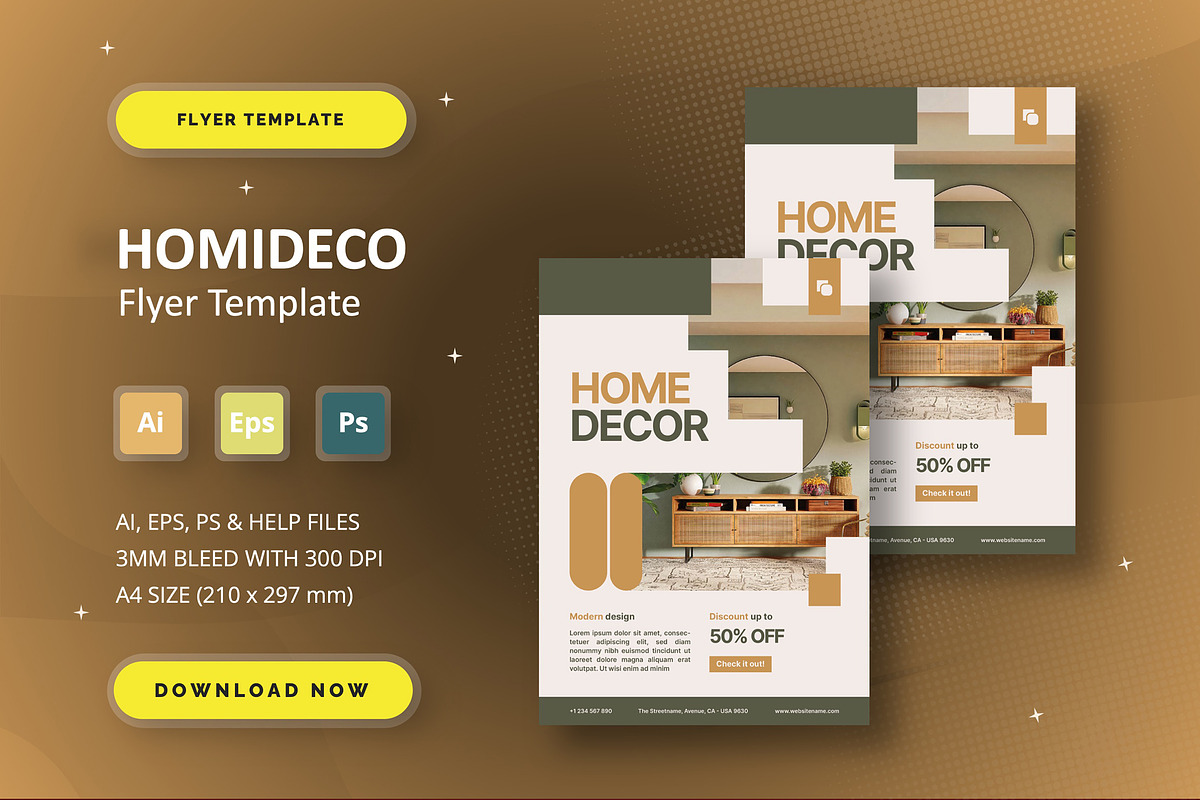 Homideco - Flyer Template, a Flyer Template by StreaksideStd