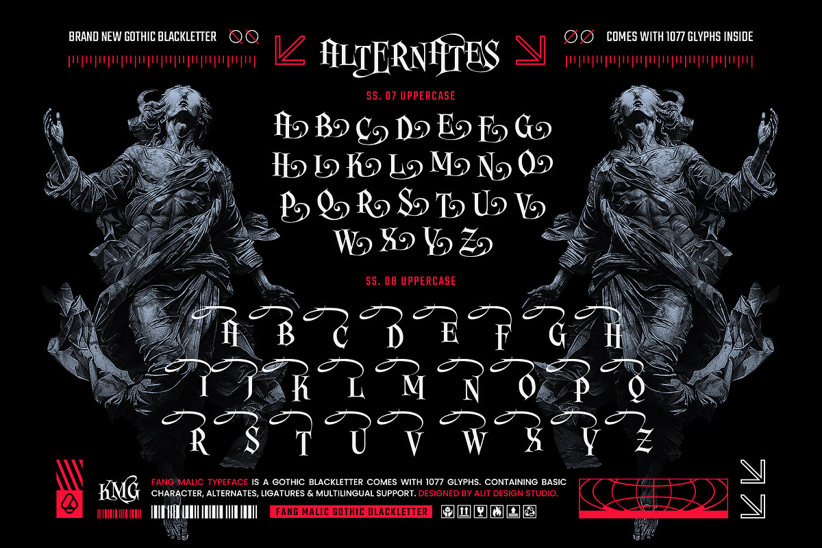 Fang Malic Typeface, a Blackletter Font by alit design (Photo 11 of 20)