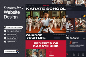 Karate School Landing Page, a Websites & App Template by sajon.co