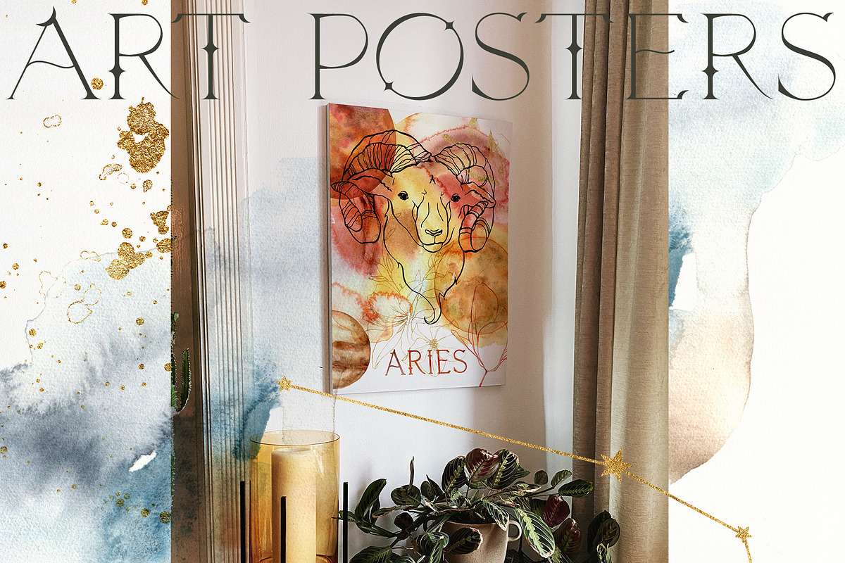 ASTROLOGY watercolor zodiac signs, a Decorative Illustration by Yuliya Derbisheva (Photo 5 of 17)