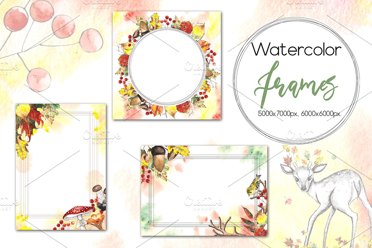 Autumn. Watercolor & graphic set, an Object Graphic by Ana-Sakuta (Photo 8 of 15)