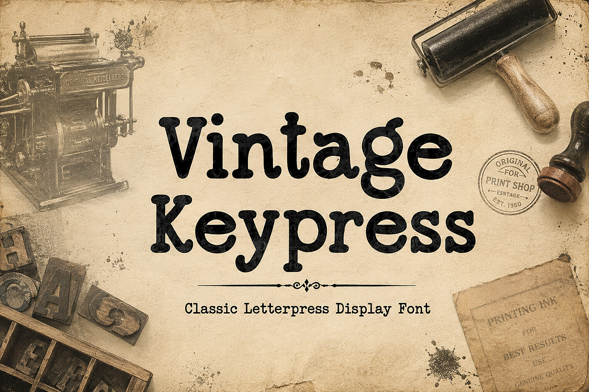 Vintage Keypress, a Handwritten Font by Wow Magic (Photo 4 of 5)