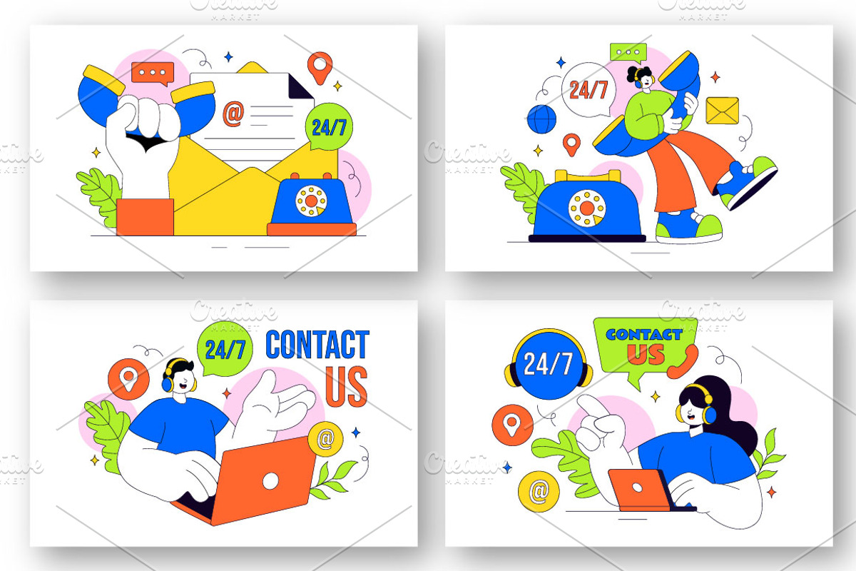 10 Contact Us Illustration, a Technology Illustration by denayunebgt (Photo 2 of 4)