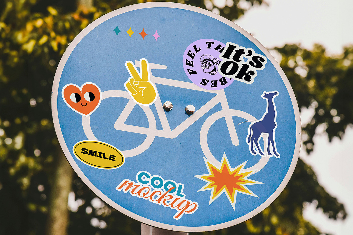 Street Stickers Creation Mockups, a Mockup by Luuqas Design (Photo 4 of 5)