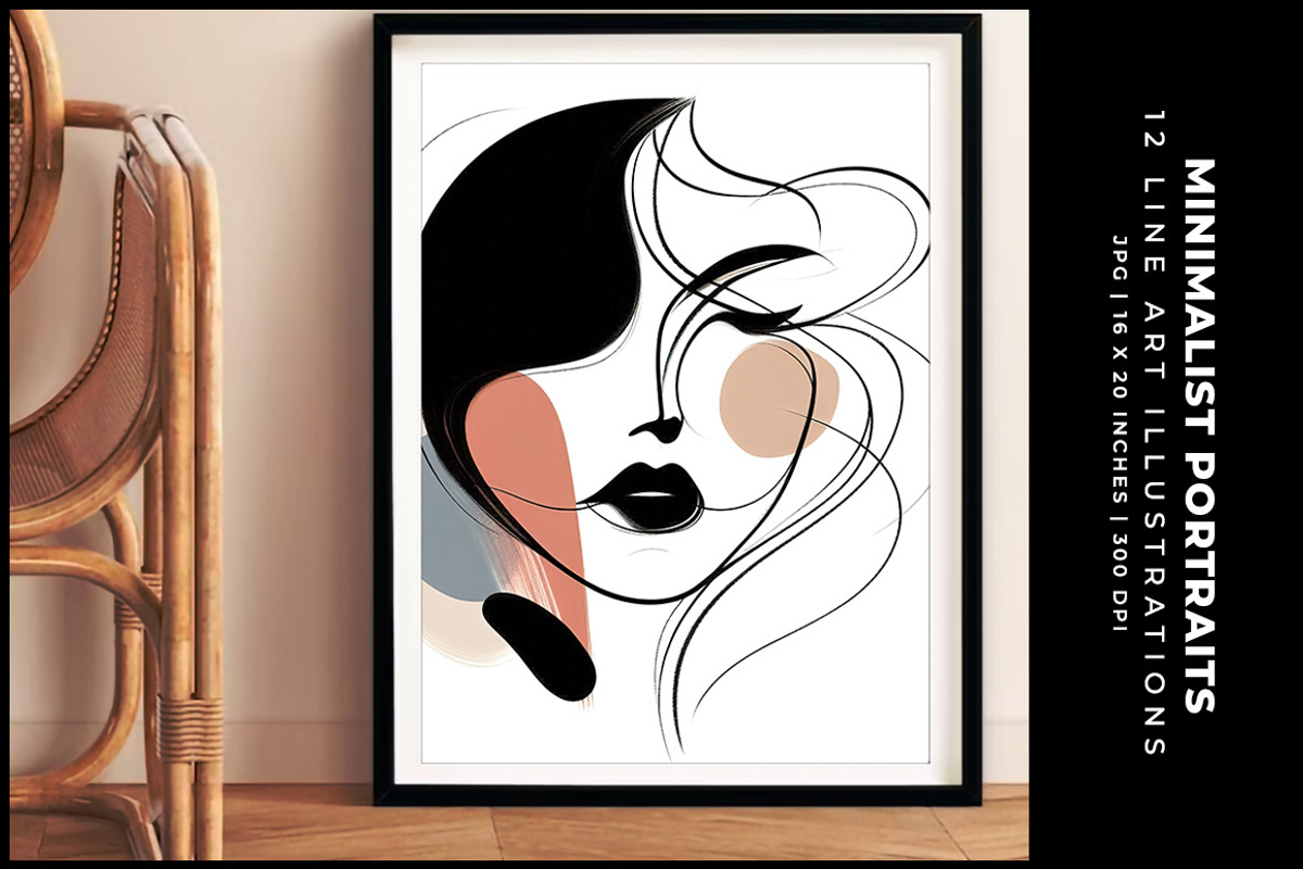 Minimalist Portraits, a Decorative Illustration by Digital Art Creations (Photo 4 of 8)