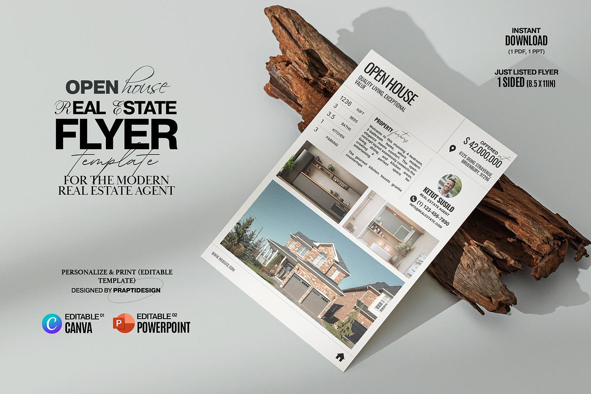 Real Estate Flyer For Open House, a Flyer Template by Prapti Design (Photo 1 of 10)