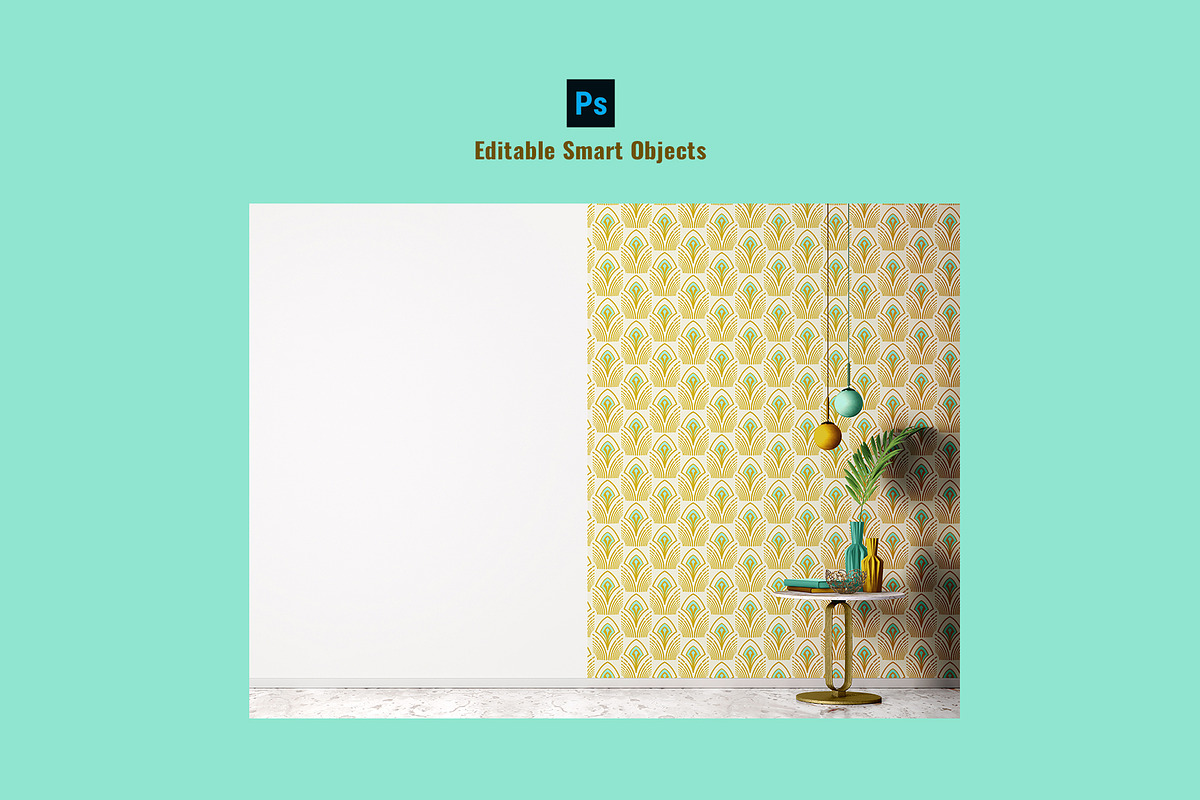 Wallpaper Scene Mockup Pack, a Household Mockup by Designertale (Photo 2 of 7)