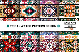 Collection Bright Aztec Patterns