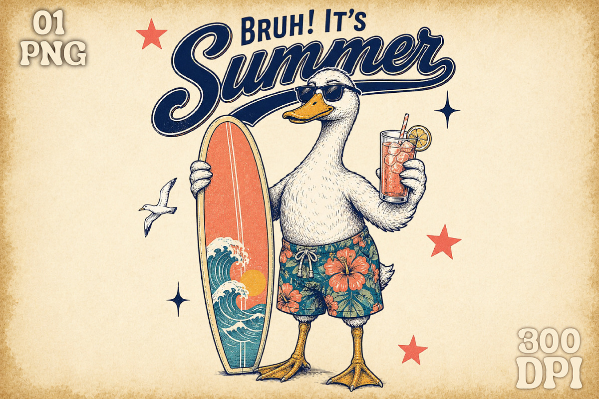 Bruh Its Summer Duck PNG, an Object Illustration by Sublimation Artist (Photo 1 of 9)