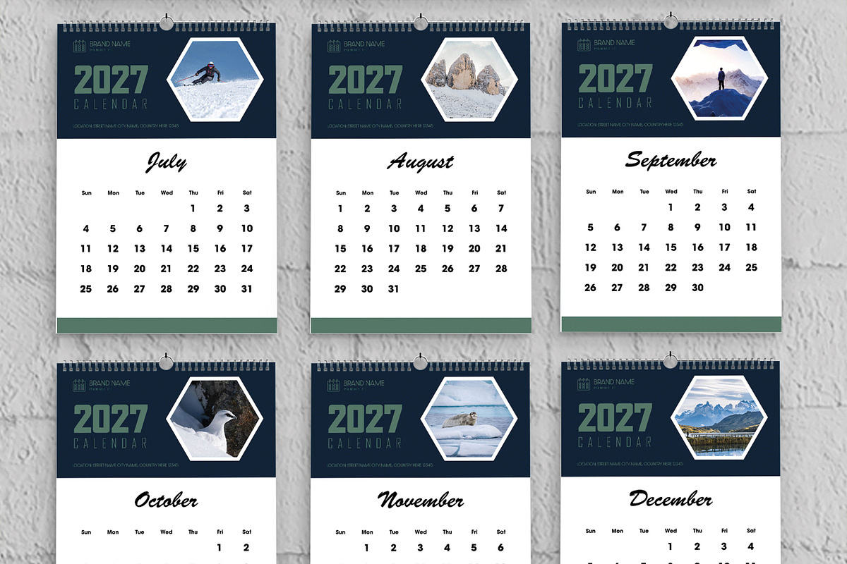 2027 Wall Calendar Template, a Flyer Template by MightyDesign (Photo 4 of 8)