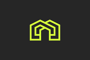 Letter M House Architectural Logo