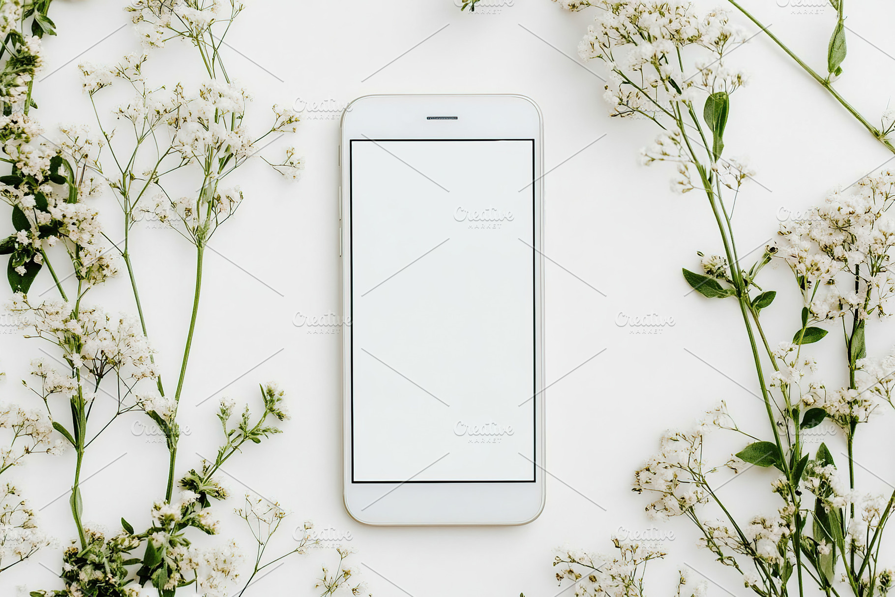 Mockup smartphone with a blank screen on white background, a Technology Photo by AlyaAnd