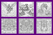 Norse Myth Coloring Pages, a Decorative Illustration by BerryPieArt (Thumbnail 2 of 3)