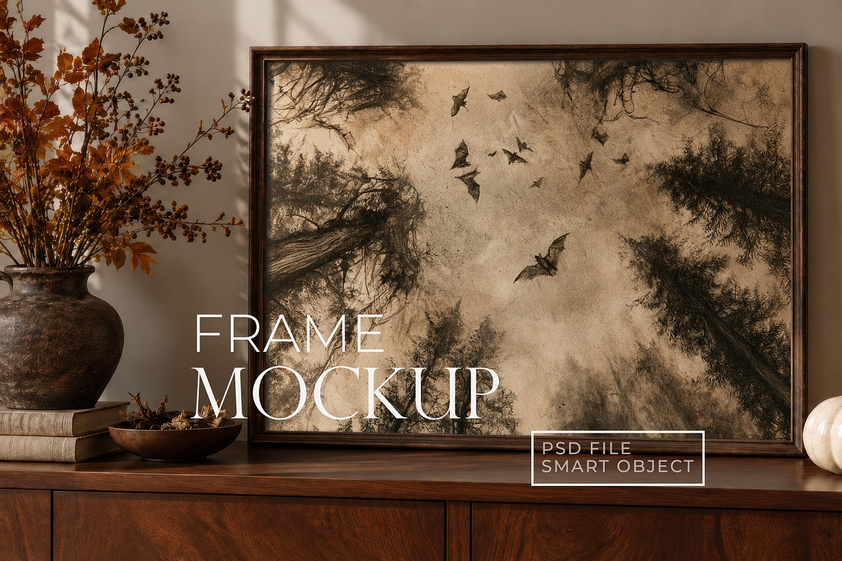 Autumn Horizontal Frame Mockup, a Household Mockup by AYAKA Studio Co. (Photo 4 of 5)