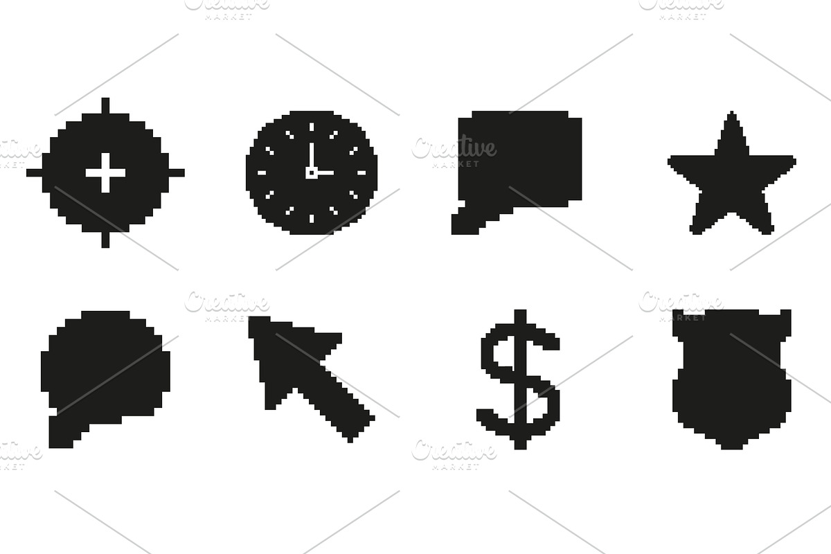 Pixel Art Icon Set, an Object Illustration by Gentle Studio