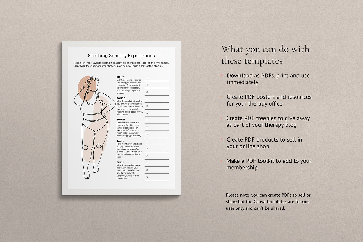Somatic Therapy Canva Templates, a Templates & Theme by Miri Campbell (Photo 5 of 8)