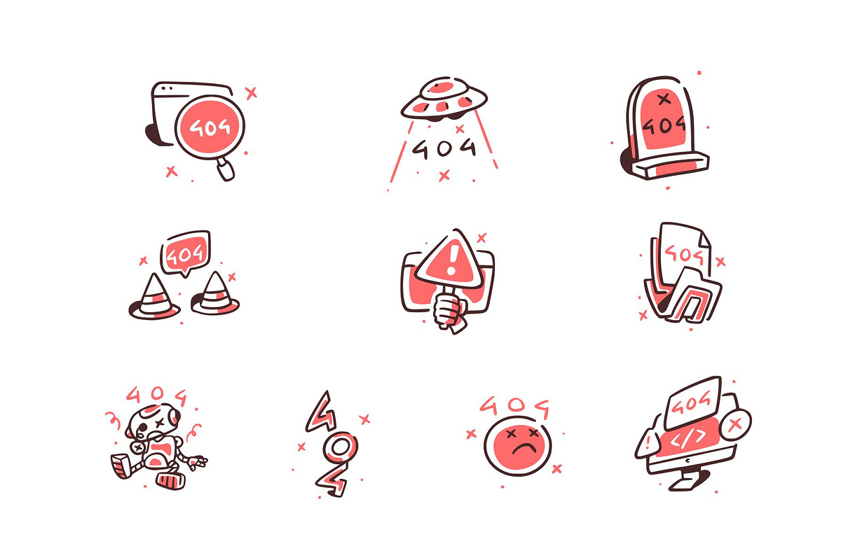 Error 404 Doodle Icon Set Vol 1, an Object Illustration by SLAB! Design (Photo 3 of 3)