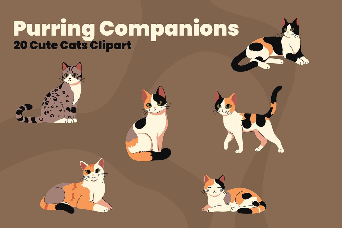 Purring Companions – 20 Cute Cats, an Animal Illustration by moja doodle (Photo 3 of 4)