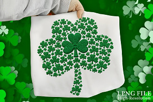 Crochet St. Patrick’s Day Clover PNG, an Illustration by Canvas Craft
