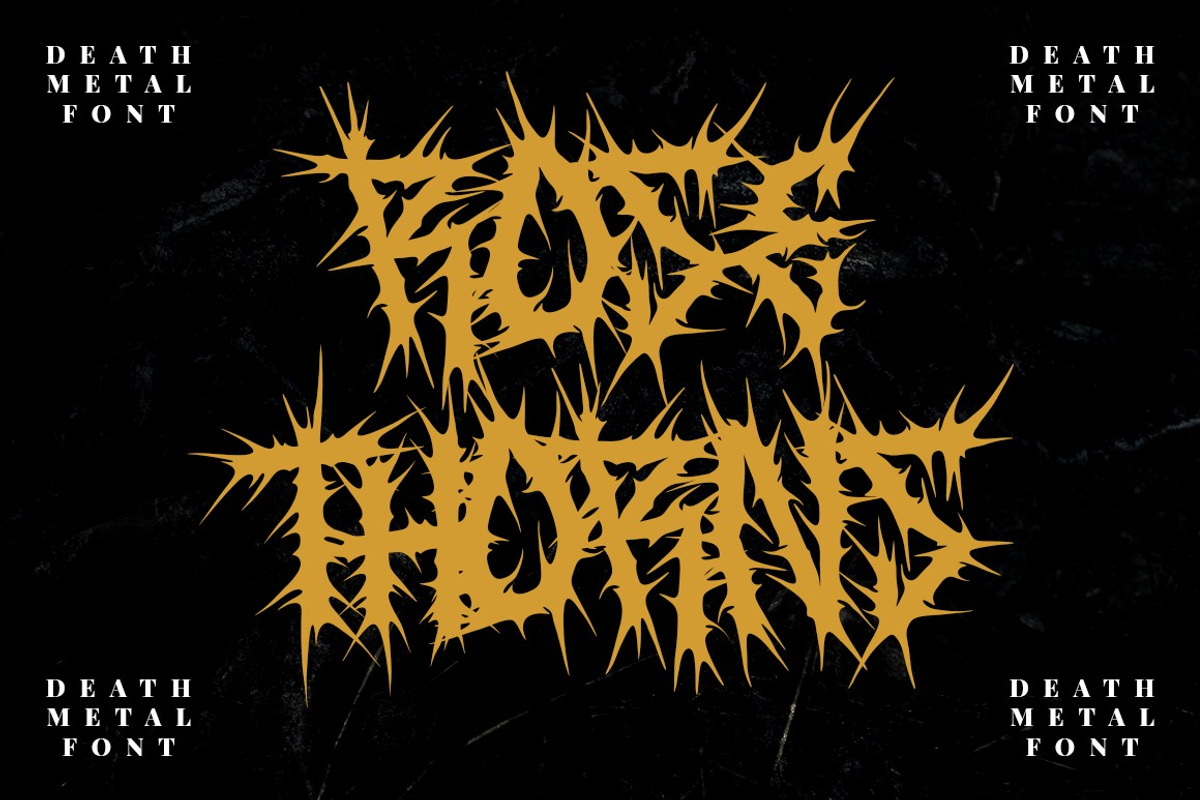 ROSE THORNS - Death Metal Band Font, a Blackletter Font by PutraCetol Studio (Photo 1 of 11)
