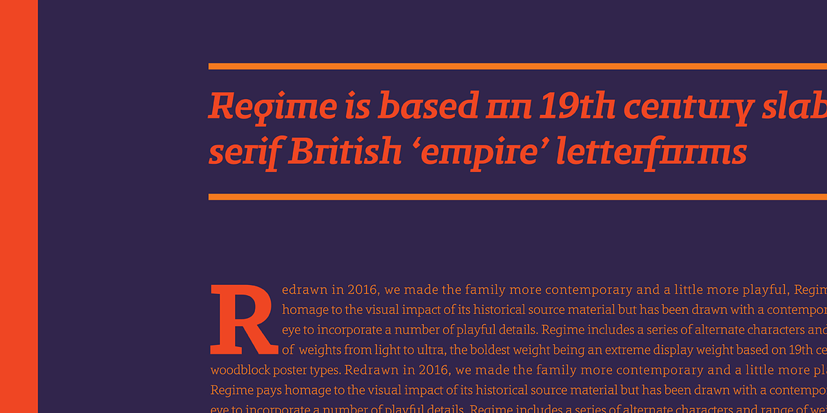 Regime, a Slab Serif Font by Barnbrook Fonts (Photo 7 of 7)