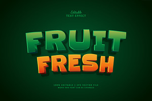 Text Effect Fresh Fruit