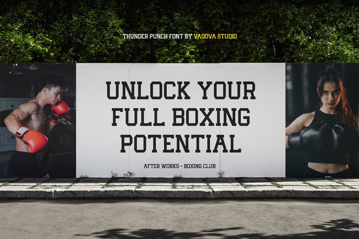 Thunder Punch Sport Varsity Font, a Slab Serif Font by Vadovastd (Photo 5 of 7)
