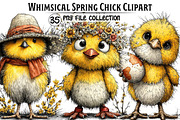 Whimsical Spring Chick Clipart, an Illustration by Dream Creation (Thumbnail 1 of 7)